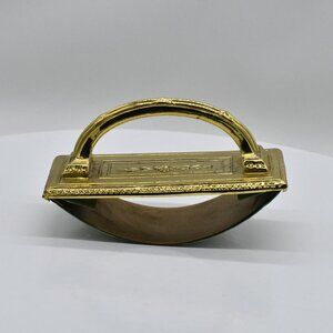 Antique Brass Rocking Ink Blotter Art Nouveau 1890s-1920s